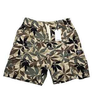 WESC Cargo Shorts Mens Medium Womens Large Olive Leaf Camo Pacina Linen‎